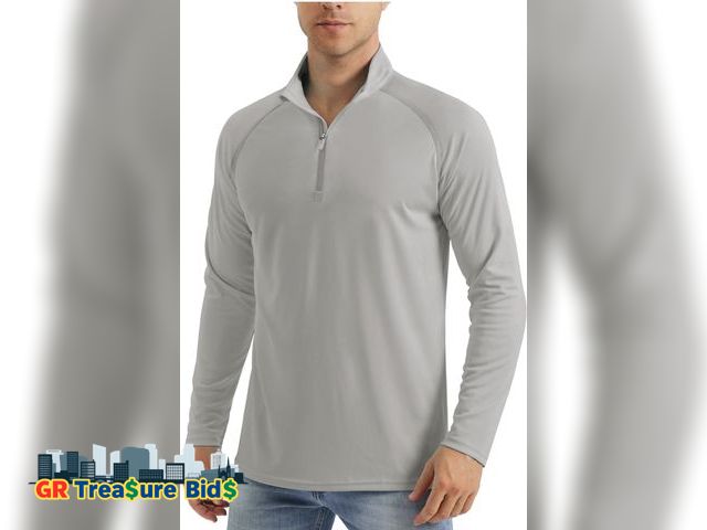 Lot 111-6272 - MAGCOMSEN Men's Long Sleeve Sun Shirts UPF 50+ Tees 1/4 Zip Up Fishing Running Rash Guard T-Shirts O...