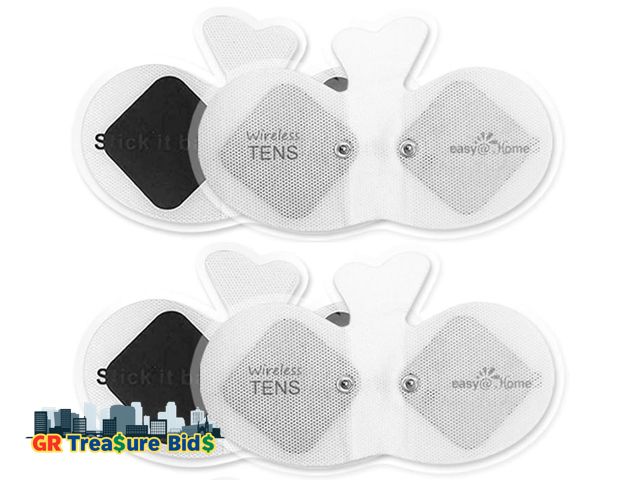 Lot 111-48249 - Easy@home Wireless Tens Unit Self Stick Carbon Electrode Pads, 2 Pack 6.5" x 3" Reusable Pads- Non I...