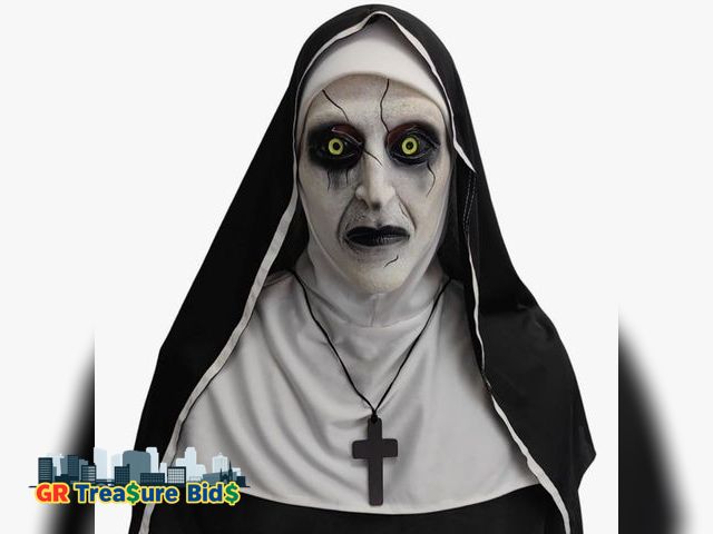 Lot 111-59522 - New Scary Nun Mask 2023 - Halloween Costume Creepy Latex Mask for Women Adults Cosplay Props