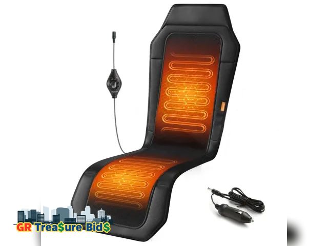 Lot 111-75677 - New Heated Seat Cover for Car, Extended Seat Cushion Fast Heating, Black