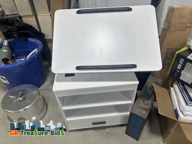 Lot 111-92639 - Tilting Overbed Table with Wheels, Overbed Table Height Adjustable