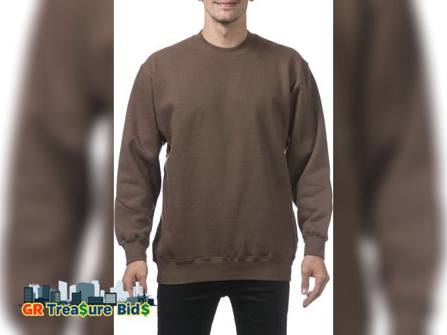Lot 111-4421 - 1 New Athletic Men's Crew Neck Sweater Pullover Regular Fit Pure Cotton Long Sleeve Lightweight Knit...