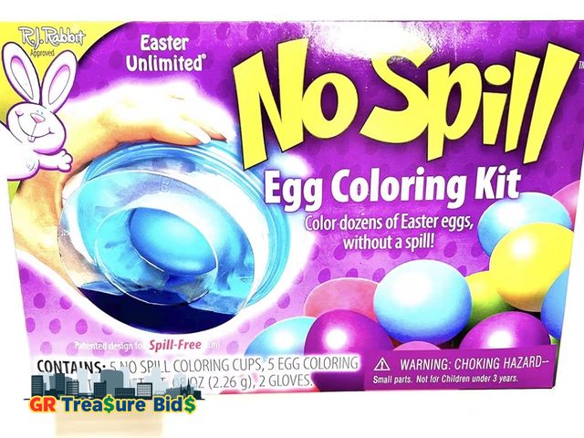 Lot 111-82662 - New Easter Unlimited No-Spill Egg Dye Coloring Cup Egg Decorating 16pc Paper Egg Decorating Kit, 5"
