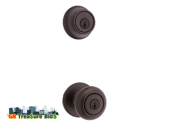 Lot 111-93303 - Kwikset Entry Knob &amp; Deadbolt Combo Lockset Venetian Bronze