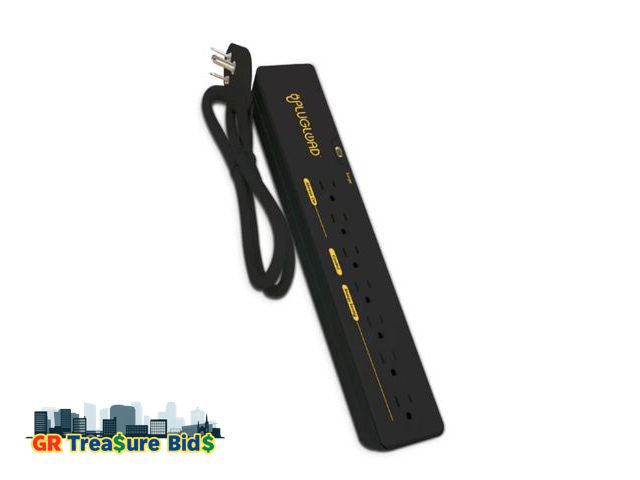 Lot 111-92456 - New Plugload PL07 - 7 Outlet Advanced PowerStrip - Smart Power Strip - Black Power Strip Surge Prote...