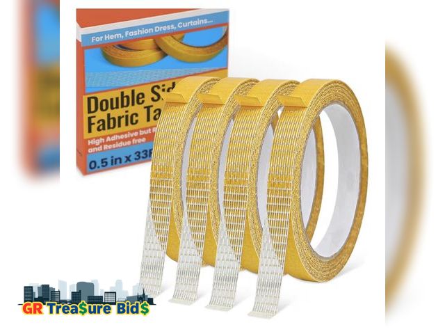 Lot 111-70756 - New Double Sided Fabric Tape Heavy Duty for Hem, Fashion Dress, Cloth, Curtains, No Sewing or Ironin...