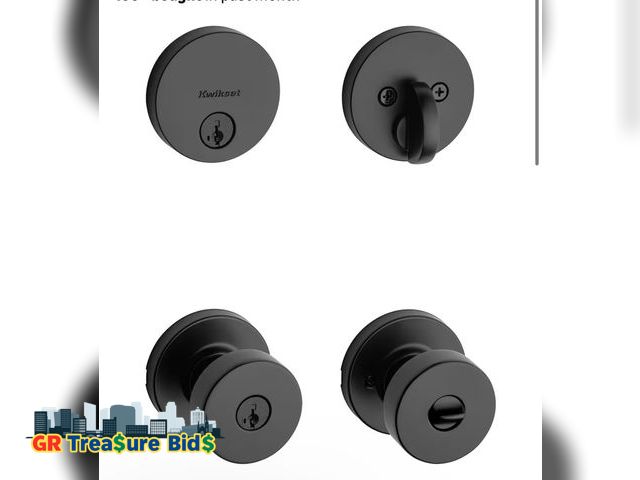 Lot 111-86272 - Kwikset 991 Pismo Keyed Entry Knob and Single Cylinder Deadbolt Combo Pack Featuring SmartKey in Mat...