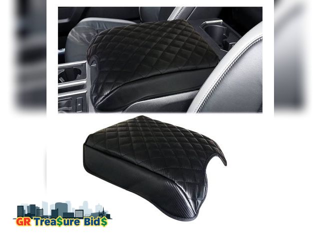 Lot 111-82957 - Amooca Center Console Cushion Carbon Fiber Leather Armrest Cover Protector Pad Compatible with 2015-...