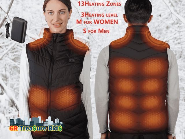 Lot 111-770854 - New ALLJOY Electric Heated Vest with 10000mAh Battery Pack for Men and Women, Large