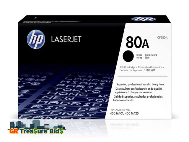 Lot 111-47262 - HP 80A Black Toner Cartridge for HP Printers | Works with Printer Series: LaserJet Pro 400 M401, Las...