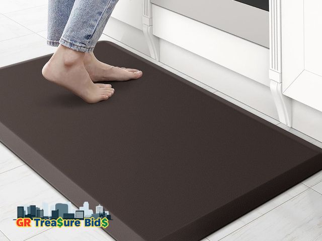 Lot 111-507267 - New KitchenClouds Kitchen Mat Cushioned Anti Fatigue Rug 17.3"x28" Water Resistant Non Slip Standing...