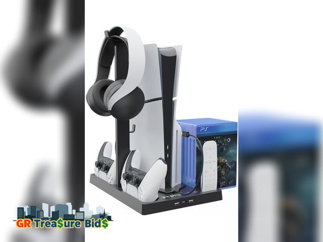 Lot 111-4417 - 1 New - — Console Multifunctional Cooling Base For PS5/PS5 Slim, Vertical Cooling Station With Contr...