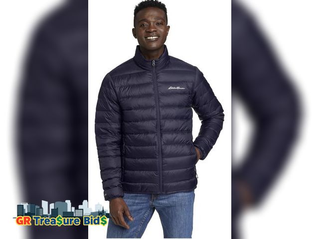 Lot 111-55027 - 1 New Eddie Bauer Men's CirrusLite Down Jacket .Blue color size M.