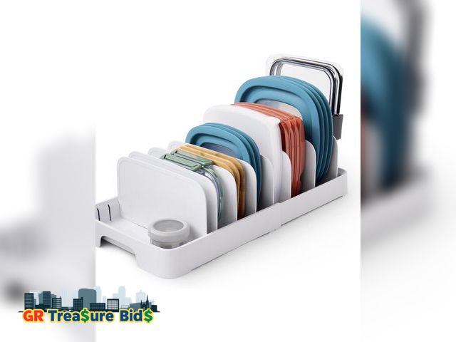 Lot 111-52546 - YouCopia StoraLid Expandable Food Container Lid Organizer with Tall Dividers, 40 Lid, Premium Editio...