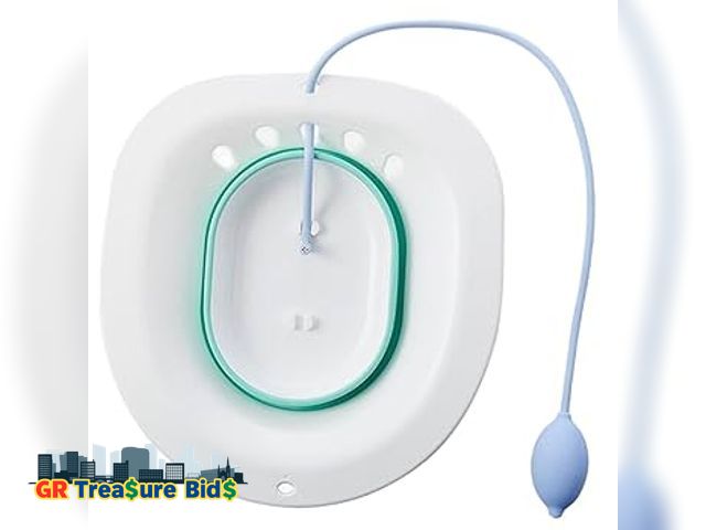 Lot 111-22607 - NEW KANGXI Sitz Bath for Hemorrhoids with Flusher,Sitz Bath for Toilet Seat Kit,Used for Soothes and...