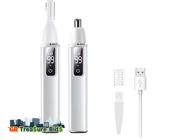 Lot 111-62626 - New Nose Ear Hair Trimmer for Men – Eyebrow Hair Razor 2-in-1 Rechargeable Facial Hair Razor Nasal H...