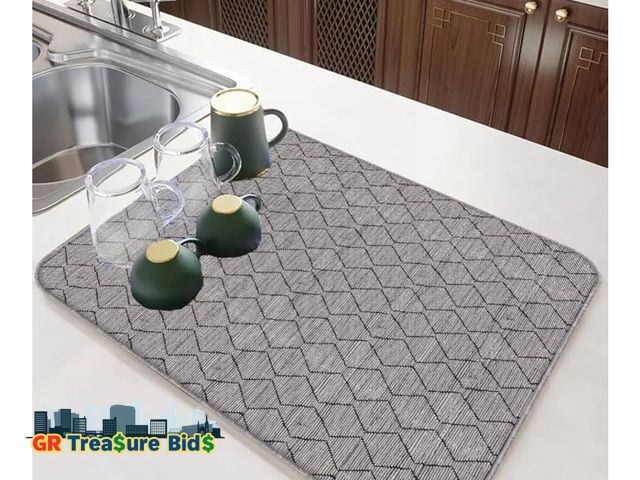 Lot 111-51020 - Dish Drying Mat - Ultra Absorbent Dish Drying Mats - Machine Washable and Super Fast Drying - Practi...