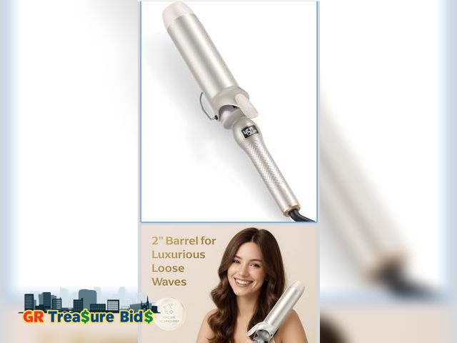 Lot 111-4453 - 1 New Retail price $55Professional Curling Iron 2 Inch, Large Barrel Curling Wand for Long Hair, MCH...