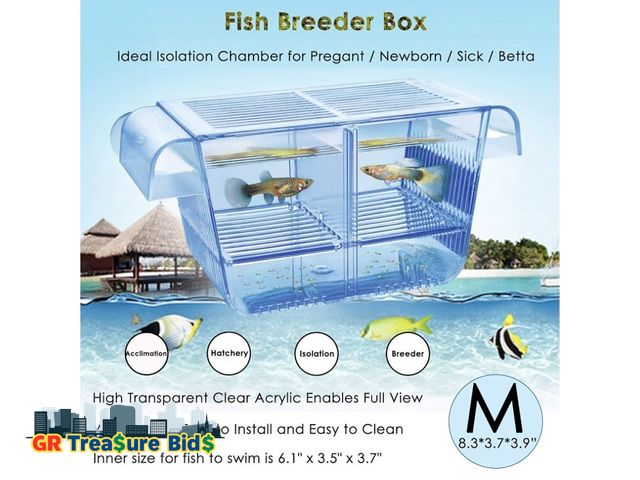 Lot 111-63540 - Fish Breeder Box - Hang-on Nursery Fish Tank With Breeding Hatchery, Perf for Aggressive &amp; Injur...
