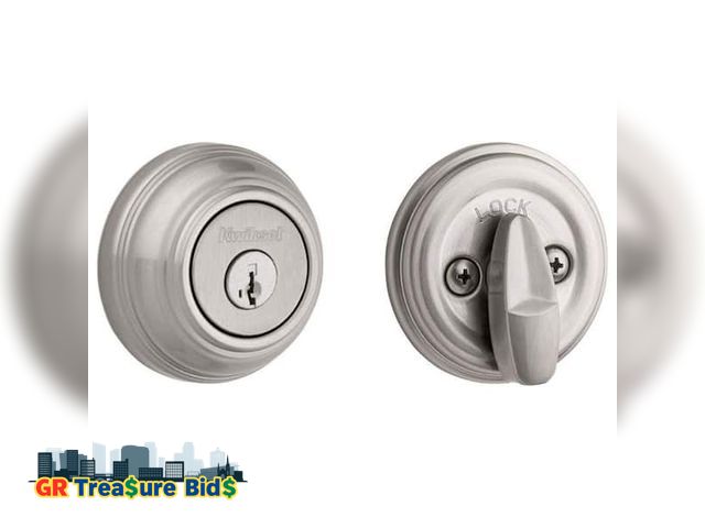 Lot 111-30413 - Kwikset Satin Nickel Single Cylinder Deadbolt featuring SmartKey Security with Microban Antimicrobia...