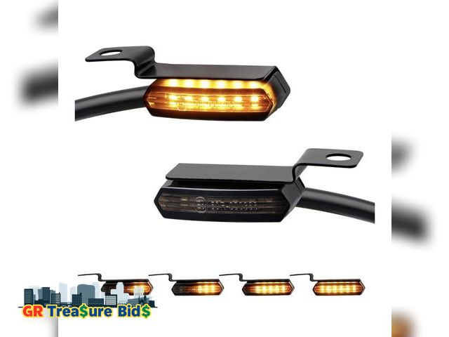 Lot 111-65514 - NTHREEAUTO Sequential LED Turn Signals, Flowing Handlebar Marker Light Motorcycle Mini Blinkers Comp...