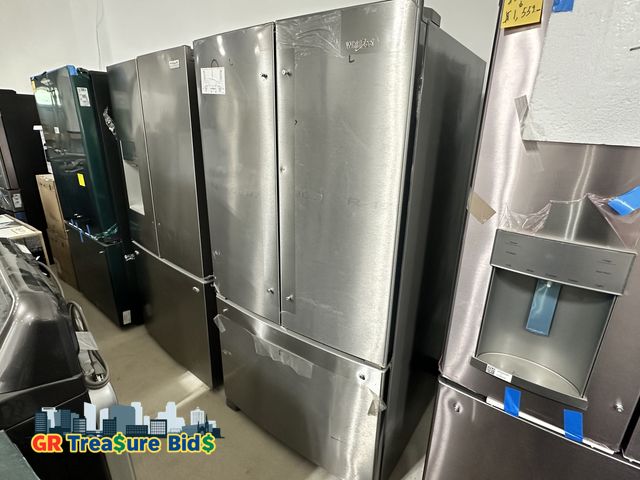 Lot 111-11536 - New Whirlpool WRF535SWHZ10 Refrigerator/Freezer 25.2 cu. ft. French Door Refrigerator in Fingerprint...