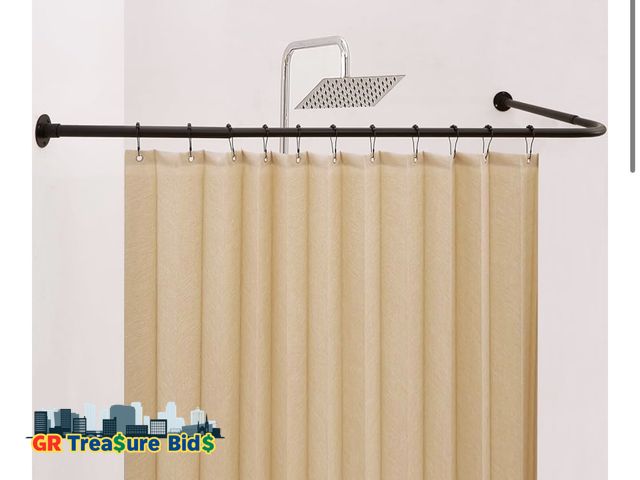 Lot 111-47722 - Corner Shower Curtain Rod, [24"-53"] x [24"-53"] Adjustable L Shaped Shower Rod No-Sagging 304 Stain...