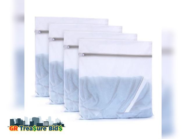 Lot 111-8466 - Muchfun 4Pcs Durable Fine Mesh Laundry Bags for Delicates 24 x 24 Inches (4, XX-Large)