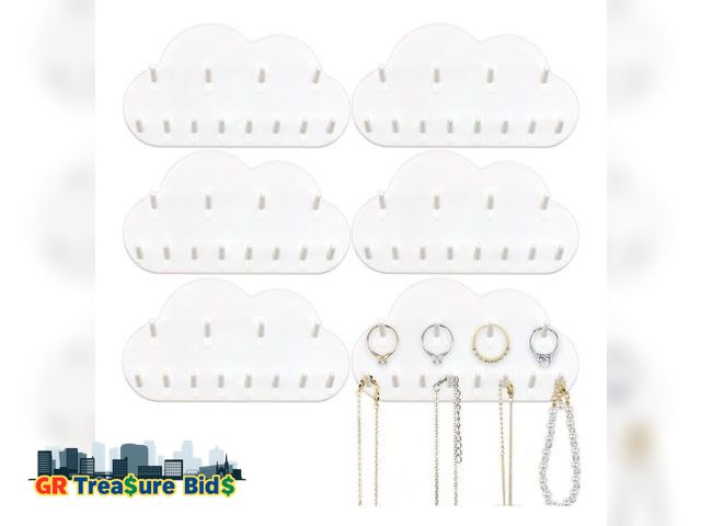 Lot 111-5662 - 6 Pack Necklace Earring Holder Organizer, Cloud-Shaped Wall Mounted Jewelry Holder Wall for Necklace...