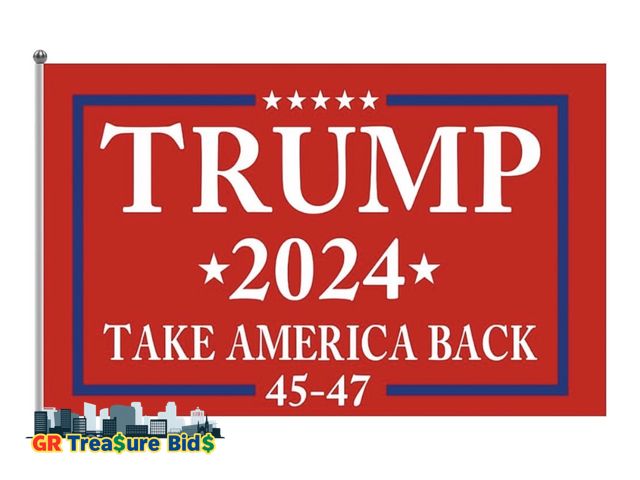 Lot 111-45879 - New Donald Trump for 2024 President Election Flag,3 * 5 FT Take America Back Banner, Double Stitched...