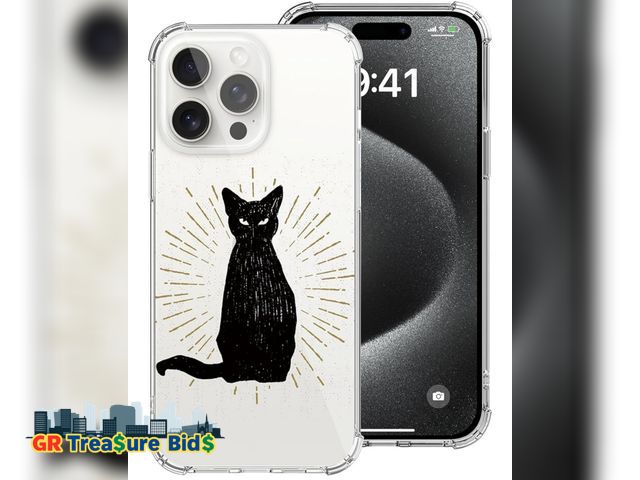Lot 111-60440 - Designed for iPhone 15 Pro Case,Black Cat Clear Phone Case Cover for Women Girls Soft Flexible Slim ...