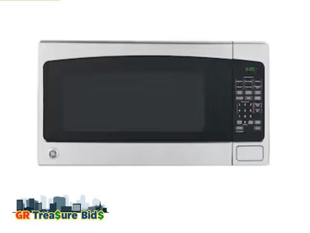 Lot 111-63736 - New GE JES2051SNSS Microwave  2.0-cu ft Large 1200 -Watt Sensor Cooking Controls Countertop Microwav...
