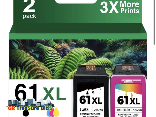 Lot 111-72772 - 61XL Ink Cartridge Black and Color Combo Pack Replacement for HP Ink 61 HP61 XL HP61XL for 5530 3510...