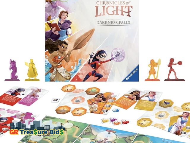 Lot 111-70762 - New Ravensburger Chronicles of Light Darkness: Falls Disney Family Board Game for Ages 8 and Up - ME...