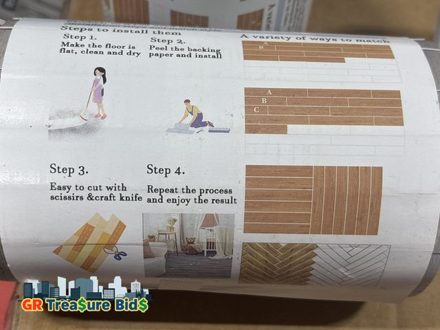 Lot 111-52278 - Peel and Stick Floor Tile, Self Adhesive Vinyl Old Wood Grain 36” x 6”  10pcs