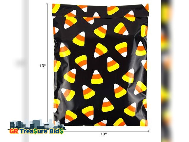 Lot 111-48145 - Inspired Mailers – Halloween Poly Mailers 10x13" – 100 Pack – Candy Corn Design – Shipping and Packa...