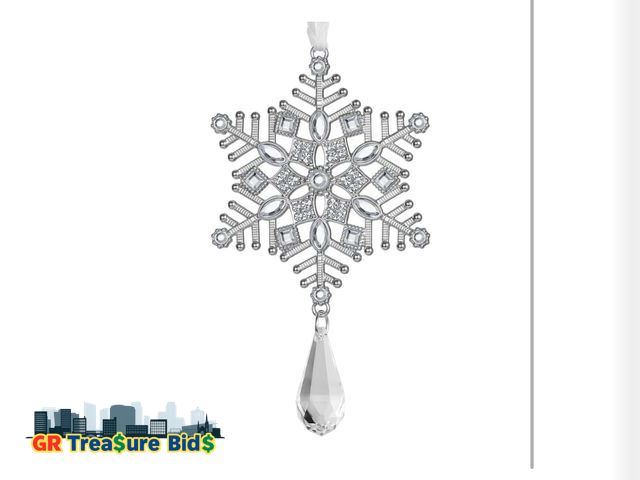 Lot 111-70626 - New Christmas Tree Ornaments – 2024 Rhinestone Snowflake Hanging Pendant of Car Charm Holiday Decora...