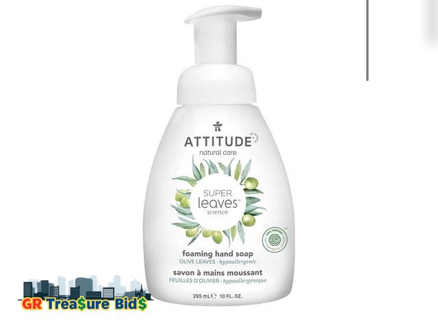 Lot 111-90794 - lot of 3 ATTITUDE Foaming Hand Soap, EWG Verified, Plant and Mineral-Based Ingredients, Vegan and Cr...