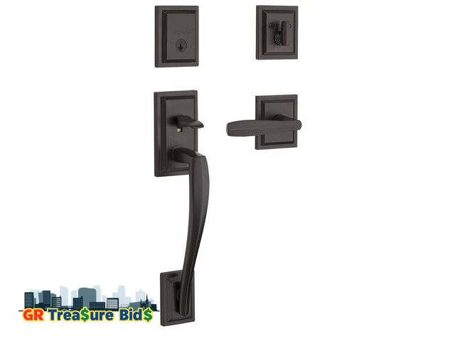 Lot 111-81979 - Baldwin Torrey Pines, Front Entry Handleset with Interior Lever, Featuring SmartKey Deadbolt Re-Key ...