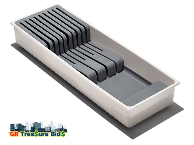 Lot 111-44162 - OXO Good Grips Kitchen Drawer Organizer, Compact Knife, White