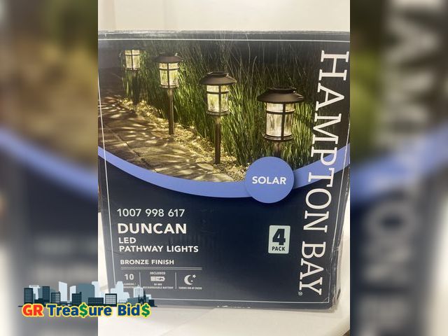 Lot 111-47027 - New Solar Pathway Lights, 8 Pack LED Solar Lights Outdoor Waterproof, Glass Metal Garden Lighting fo...