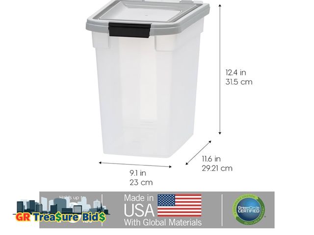 Lot 111-22983 - IRIS USA Airtight Dog Food Storage Container, WeatherPro, Up to 10 lbs, for Dog Cat Bird and Other P...