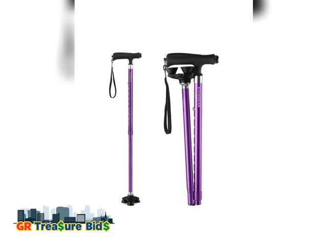Lot 111-12477 - KINGGEAR Walking Cane for Women &amp; Men, Adjustable Lightweight LED Walking Stick with Autonomous ...