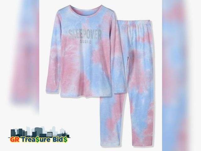 Lot 111-72662 - New Beezizac Pajamas for Girls 100% Cotton Tie dye Unicorn Mermaid Sleepover PJ Set Size 10