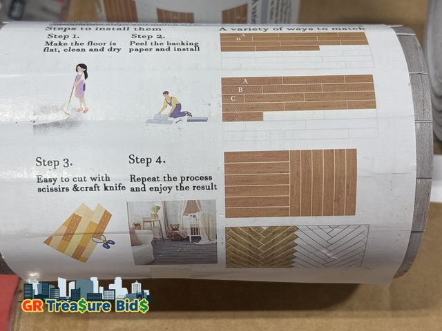 Lot 111-52277 - Peel and Stick Floor Tile, Self Adhesive Vinyl Old Wood Grain 36” x 6”  10pcs