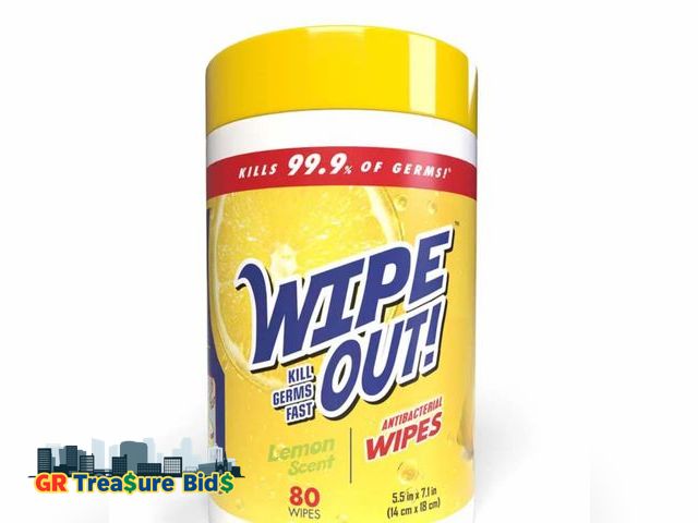 Lot 111-83838 - Lot of 4 Wipe Out! 80 -Pack 80-count Citrus Hand sanitizer wipes Wipes