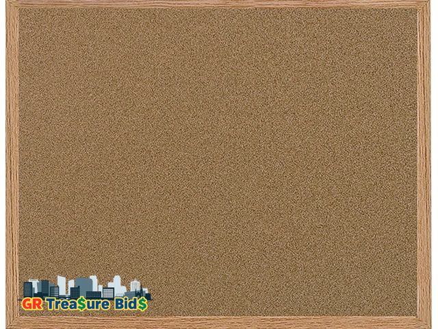 Lot 111-112366 - 1 null MasterVision Maya Series Self-Healing Cork Bulletin Board, Wall Mounting Push Pin Cork Board,...