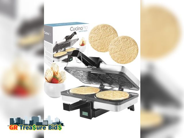 Lot 111-51240 - 4 mini pizzelle cookies at once Cucina Pro Cook Top Other CucinaPro Krumkake Baker By Cucina Pro - 1...