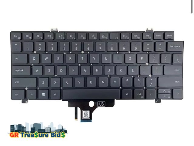 Lot 111-98938 - Laptop Replacement US Layout Backlit Keyboard for DELL Latitude 7420 7410 5420 Black