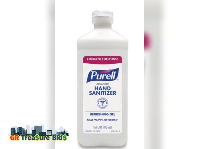Lot 111-23814 - Lot of 5 Purell Advanced - Hand Sanitizer 16 oz. Ethyl Alcohol Gel Bottle